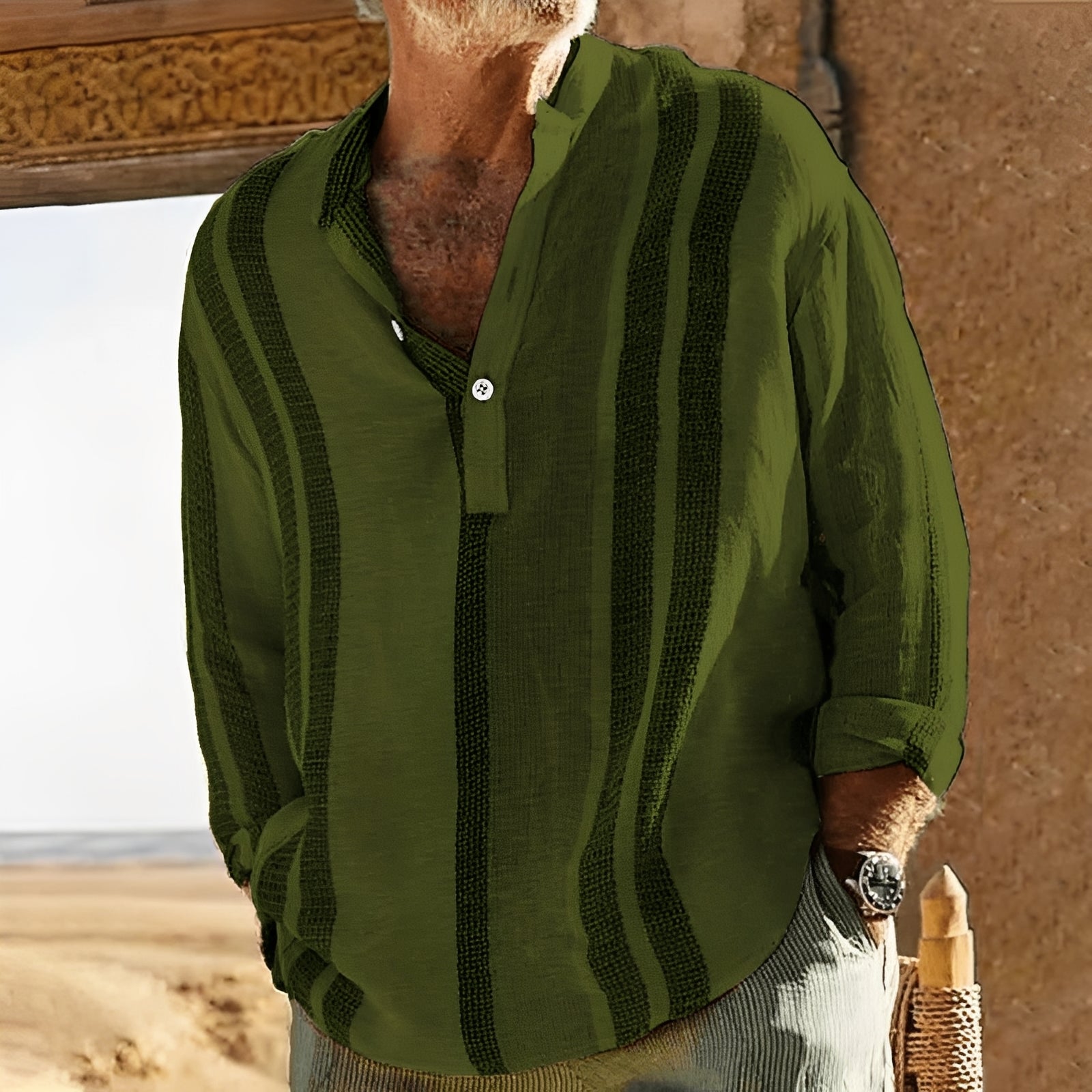 Dale - Men's Loose-Fit Striped Shirt