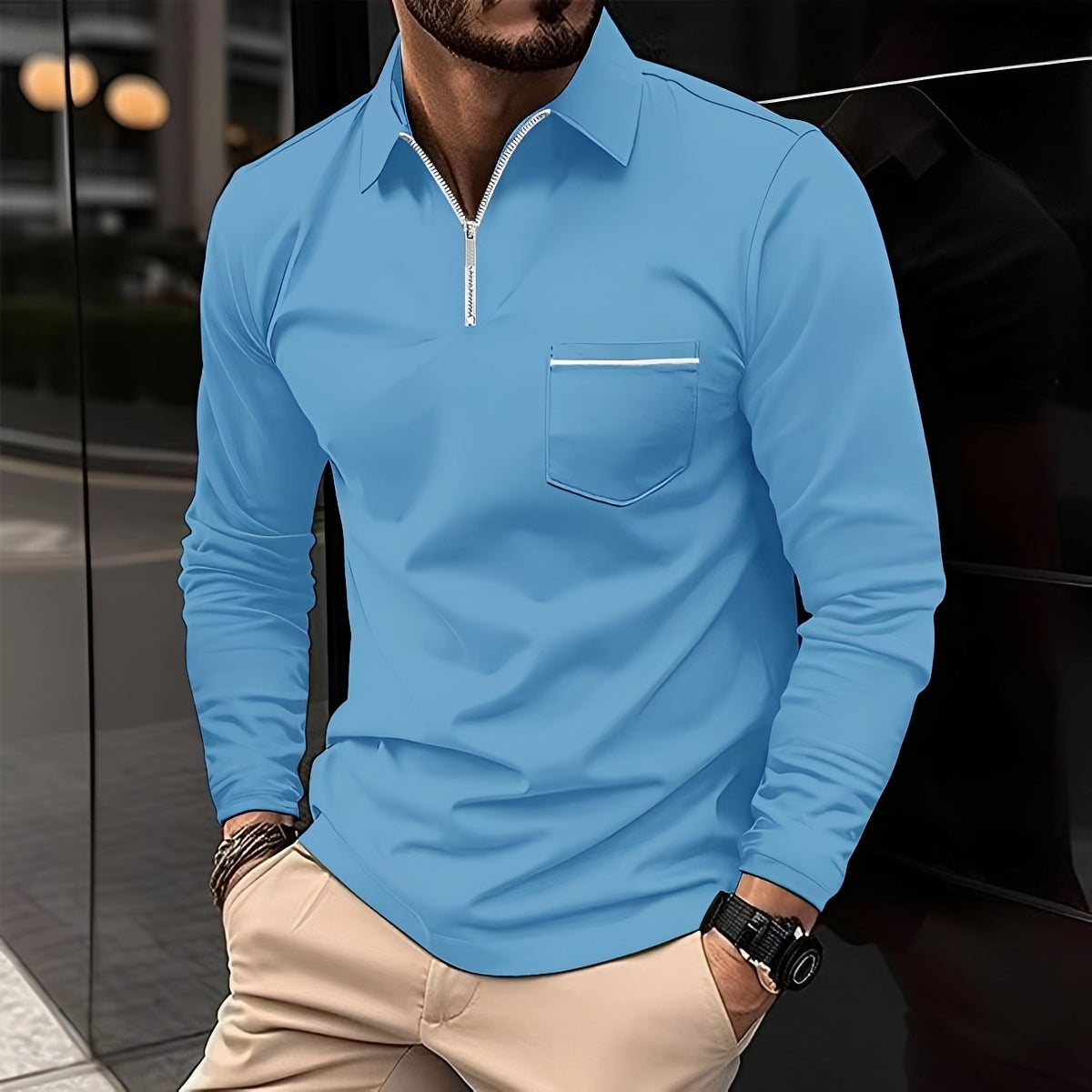 Jackson - Men's Long-Sleeve Polo Shirt - Perfect for Everyday Wear