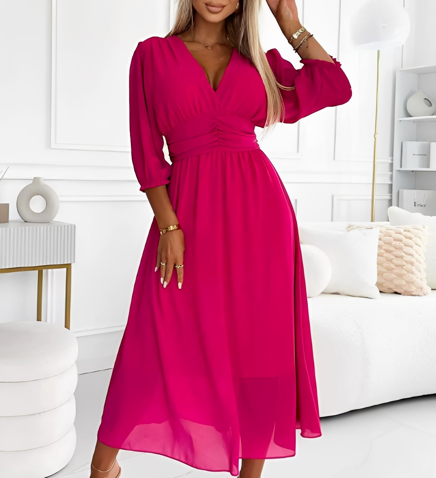 Aysha - Long Sleeve Midi Dress