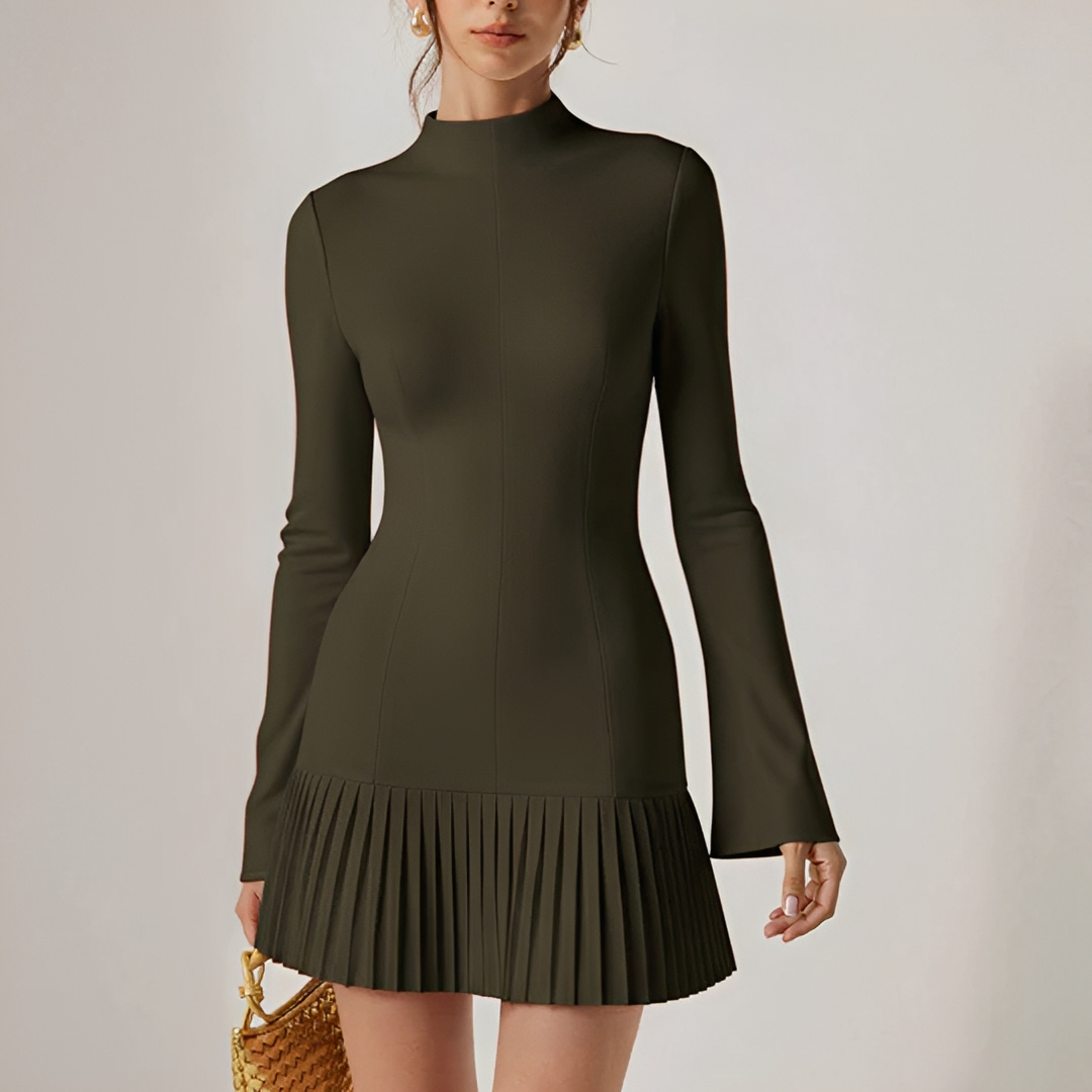 Elva - Fashionable Pleated Mini Dress