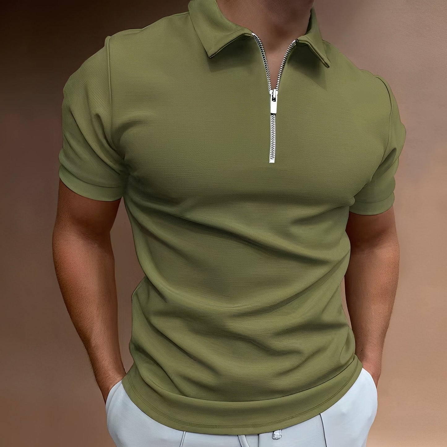 Carlos - Men's stylish polo shirt with zipper