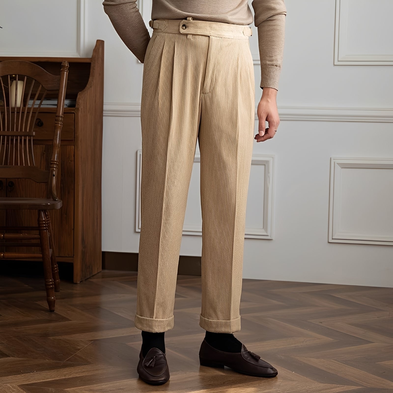 Rafael - High Waist Patterned Trousers