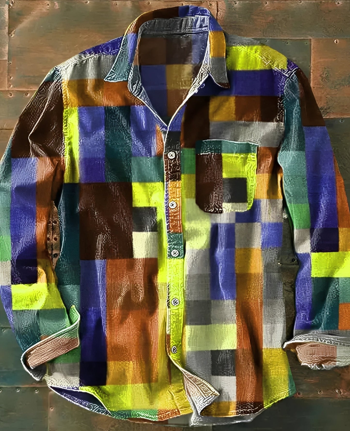 Theo - Classic Long Sleeve Shirt with Pattern for Men