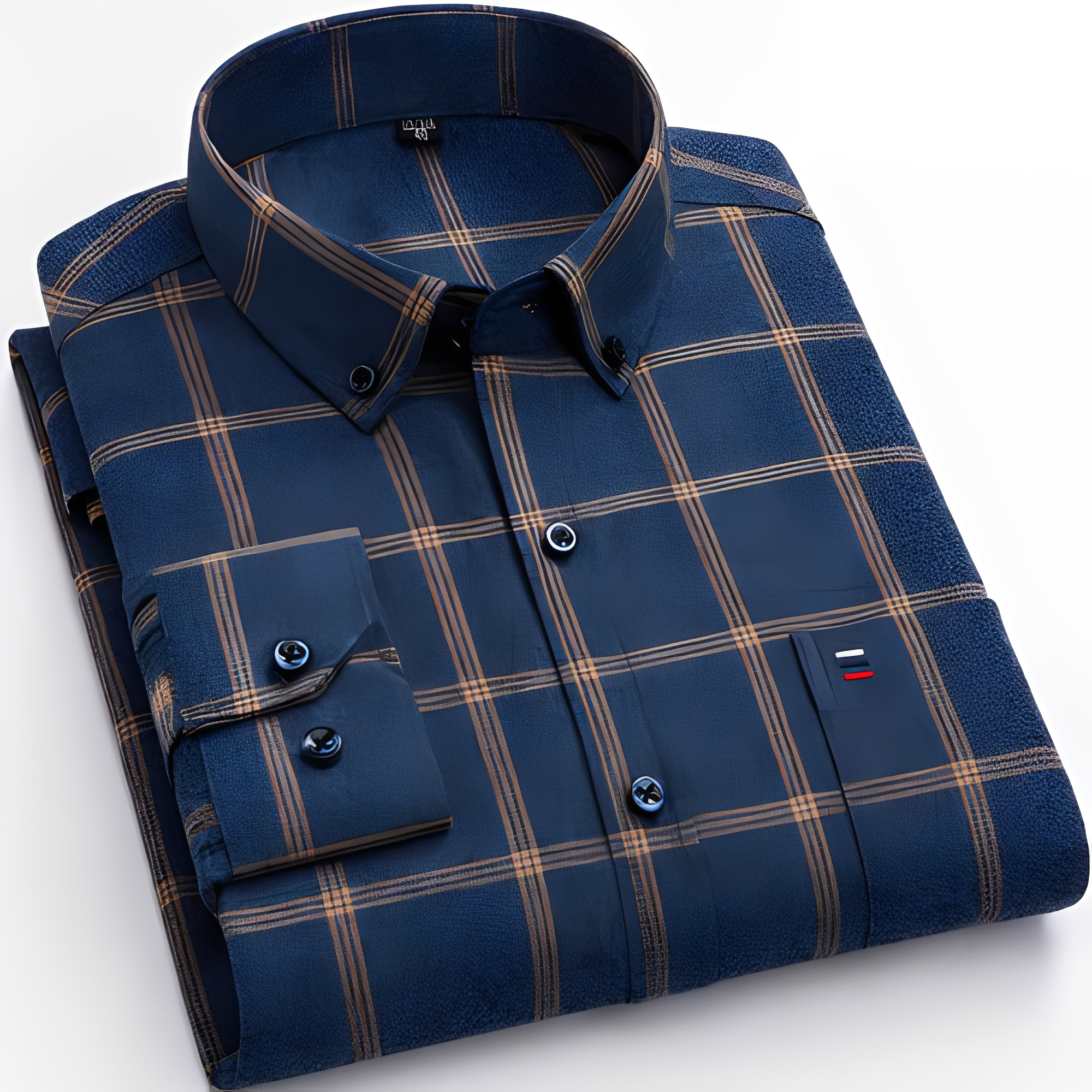 Lance - Long sleeve plaid shirt for men