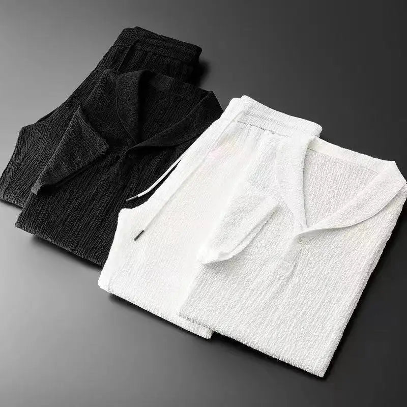 Luca - short-sleeve shirt and trousers with stretch waist