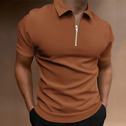 Carlos - Men's stylish polo shirt with zipper