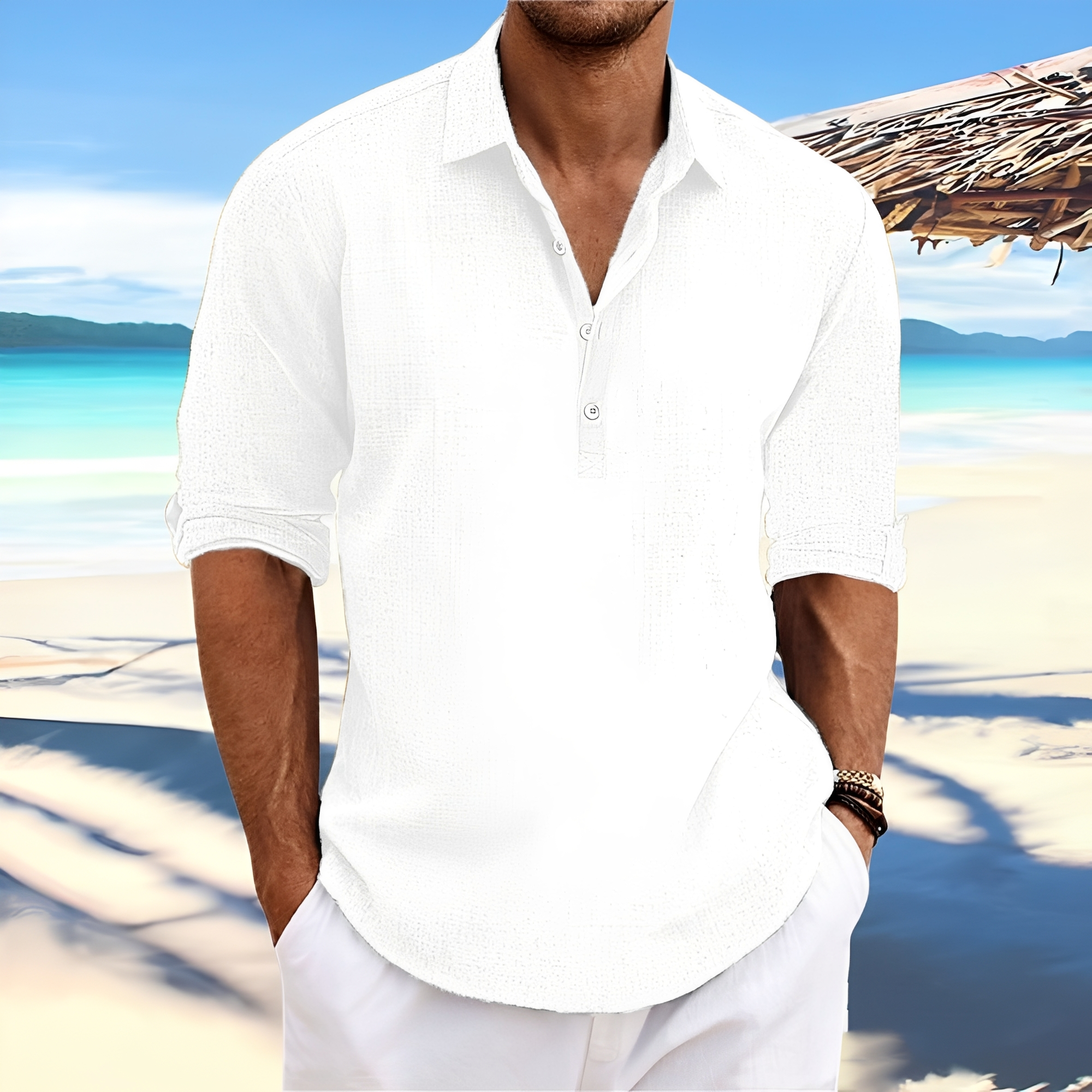 Ricky – Men's long-sleeve shirt – ideal for cozy, warm days