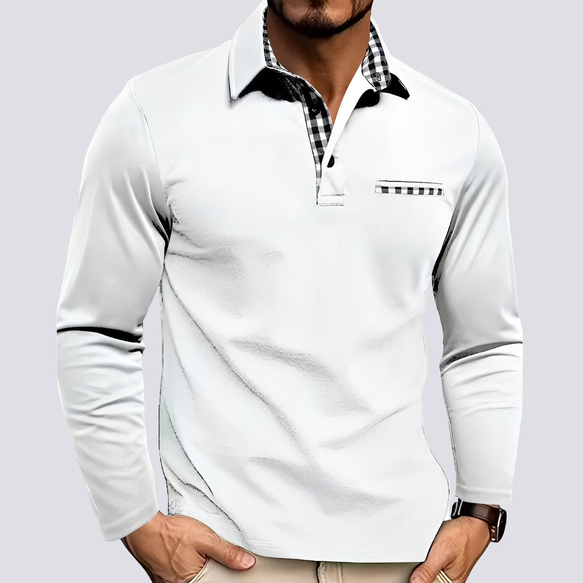 Mark – Men's polo shirt – Casual long-sleeve shirt
