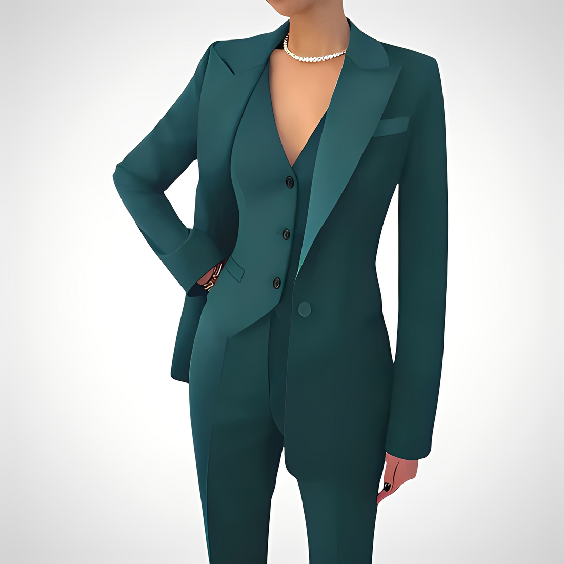 Devina - Three-piece fitted set for women