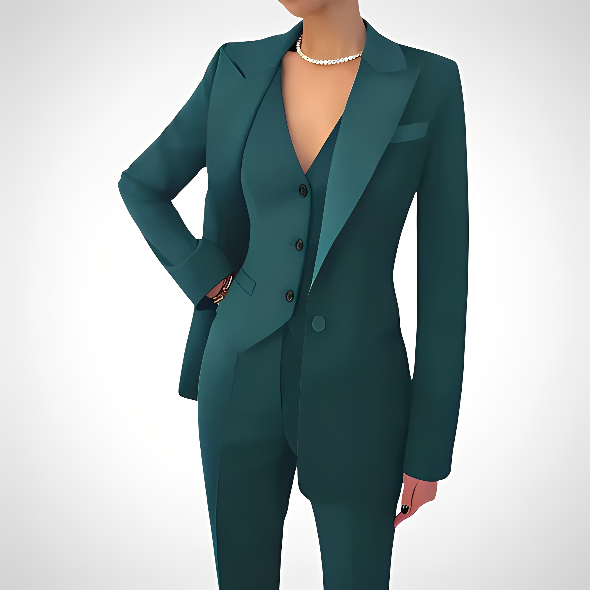 Devina - Three-piece fitted set for women