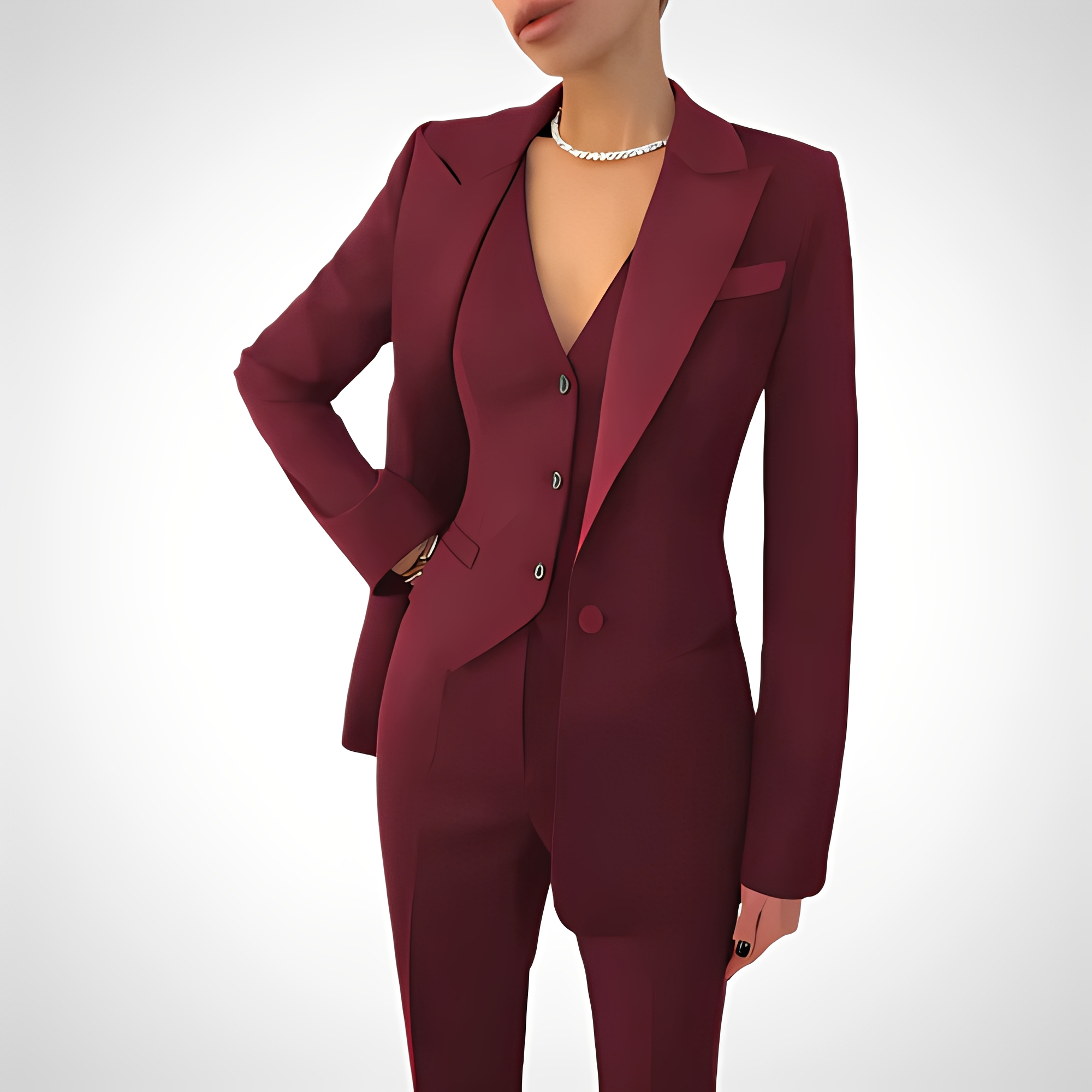 Devina - Three-piece fitted set for women