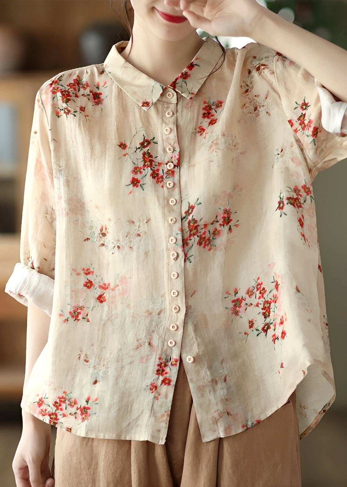 Tianna - Women's classic long-sleeve blouse
