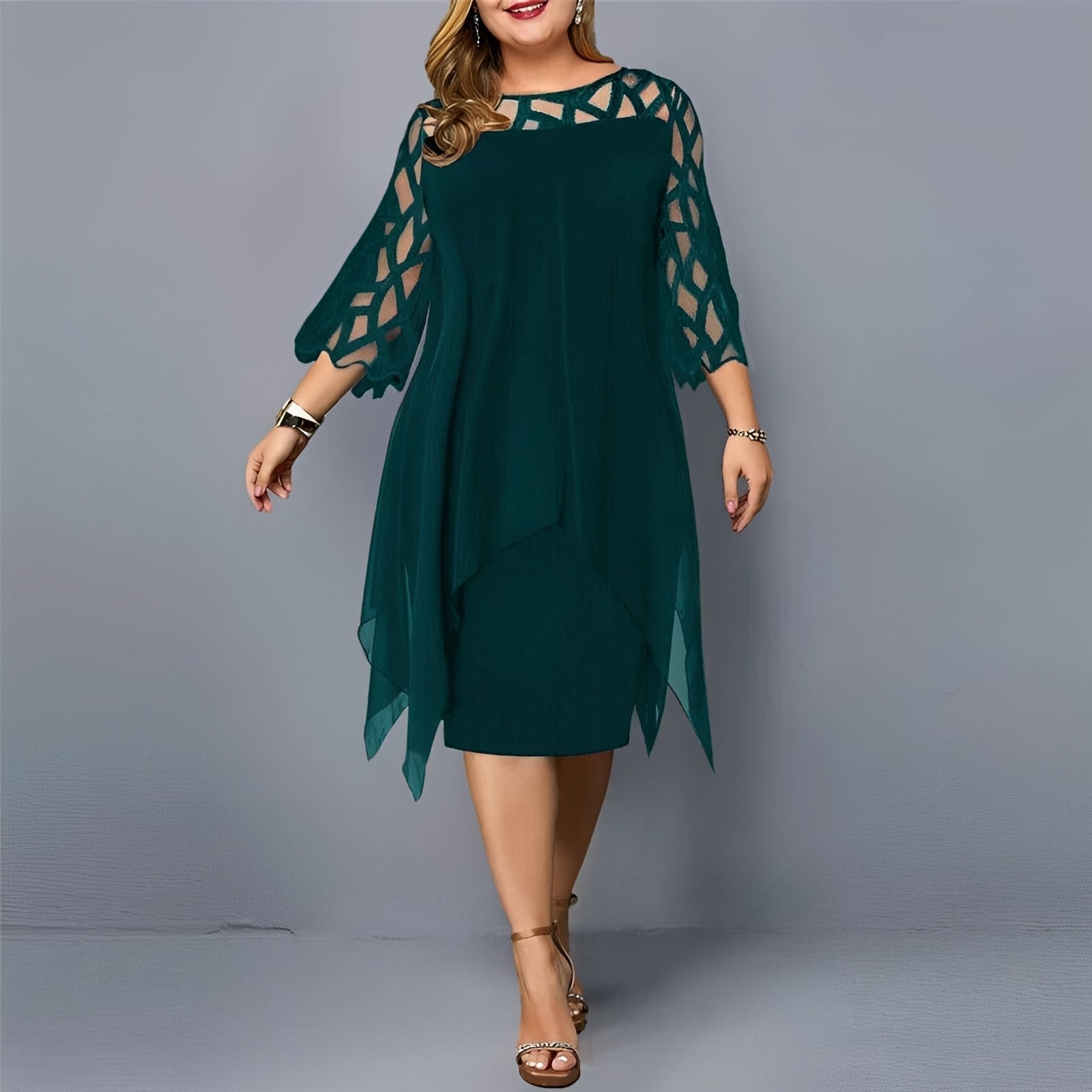 Eleanor - Fashionable Chiffon Midi Dress