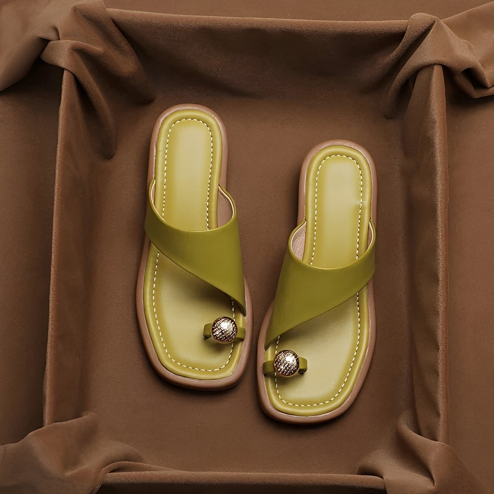 Deanna - Trendy Buckle Toe Slippers