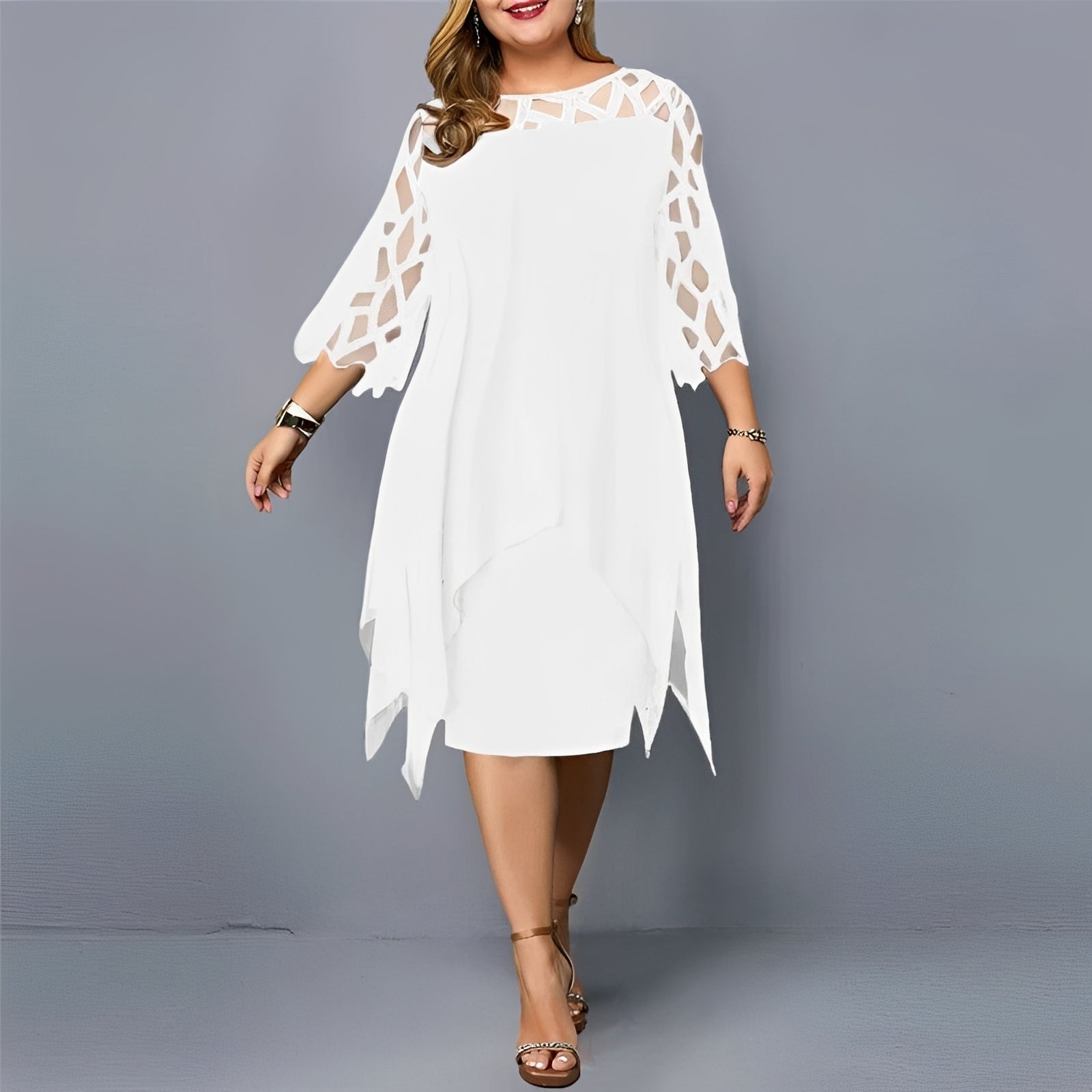 Eleanor - Fashionable Chiffon Midi Dress