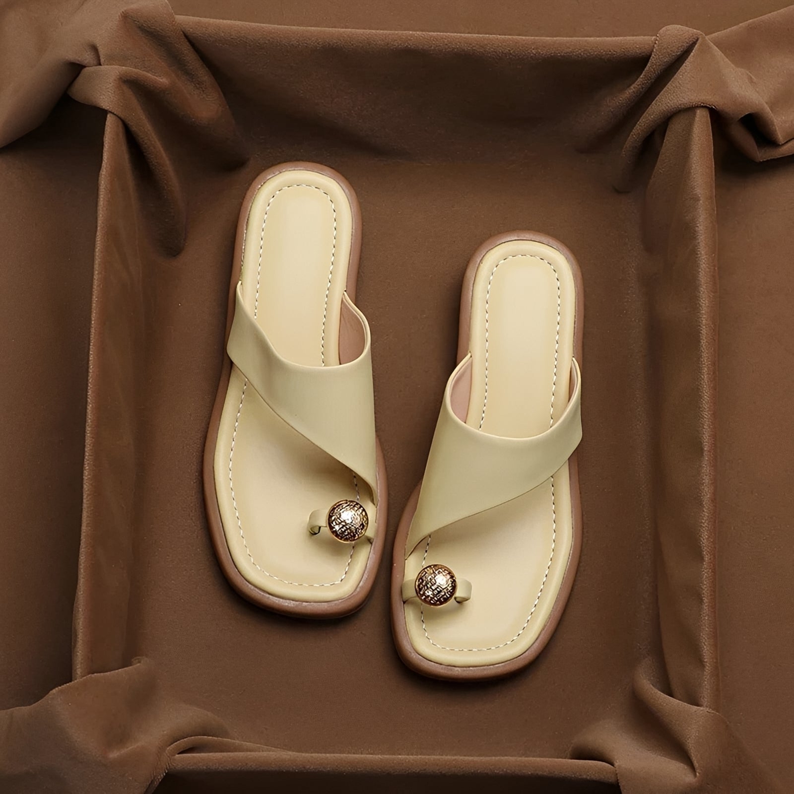 Deanna - Trendy Buckle Toe Slippers