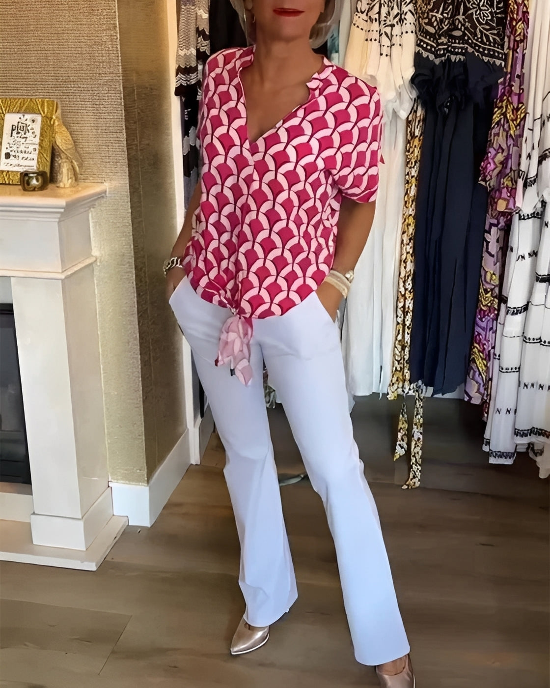 Leona - Stylish Top with Print for Women