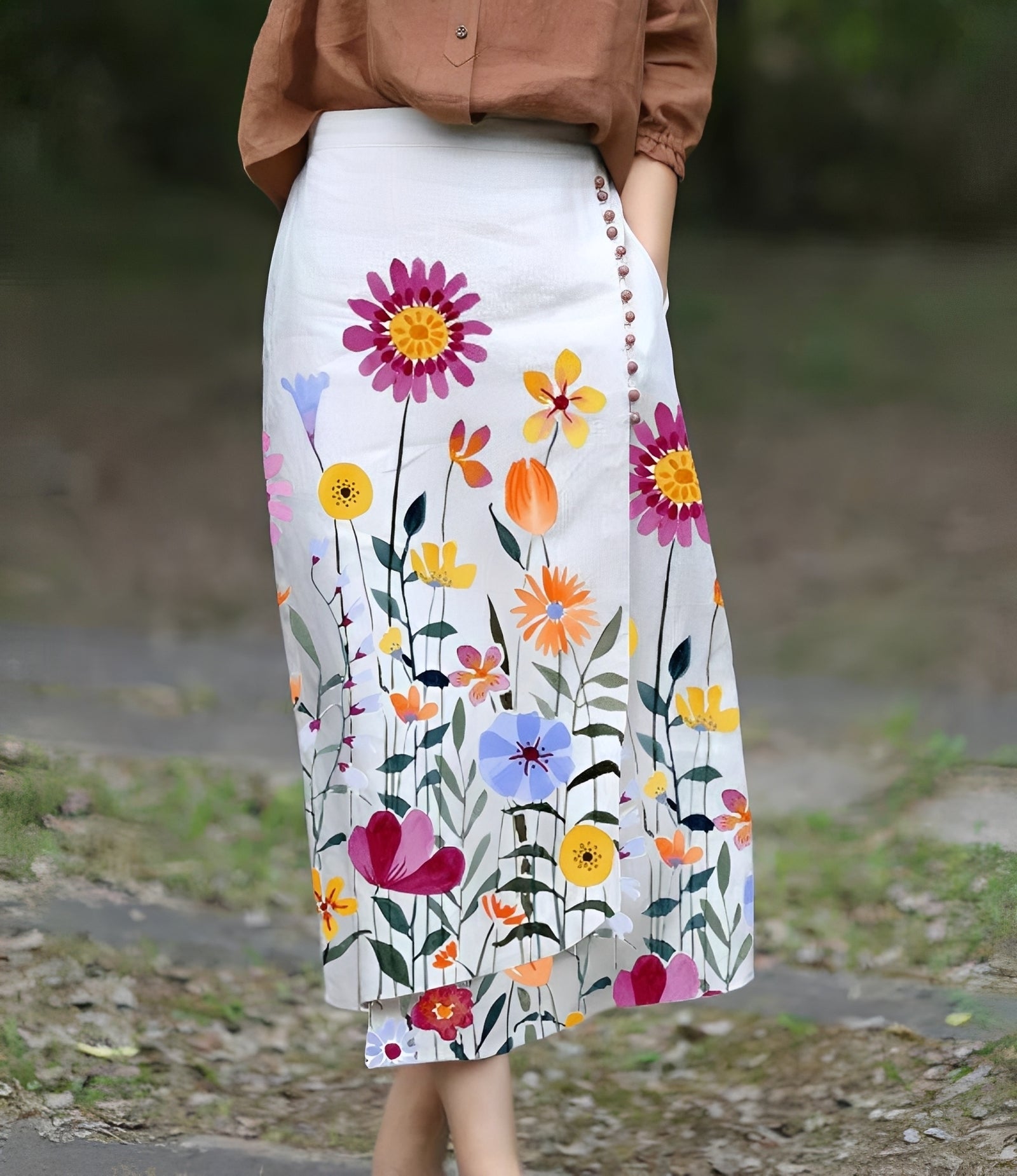 Manda - Chic asymmetrical A-line skirt for women