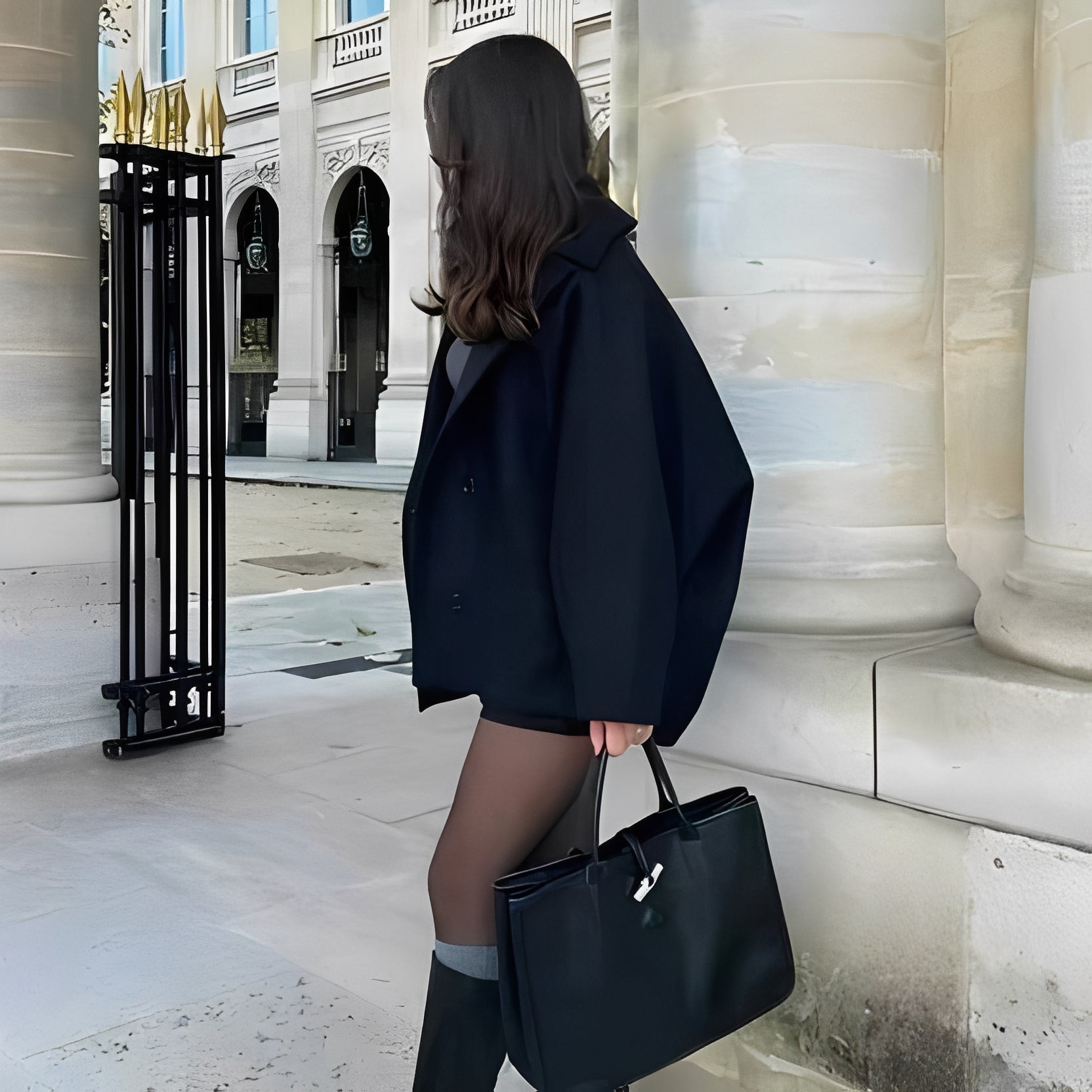 Rosalee - Elegant short wool coat for women