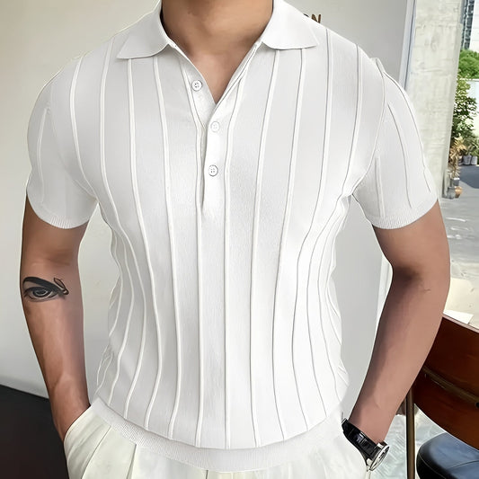 Joss - Trendy men's shirt with striped collar