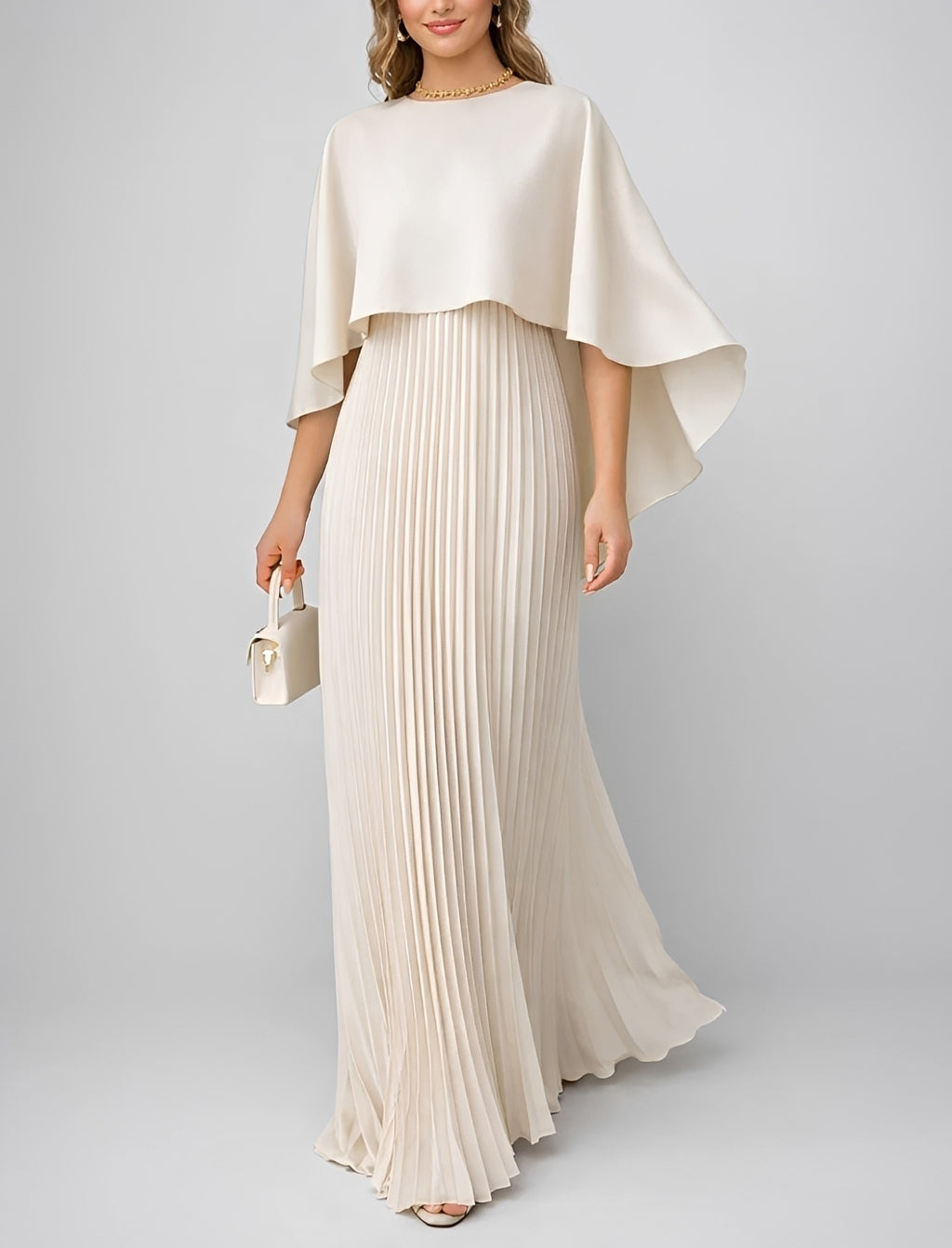 Zuzanna - Graceful Pleated Chiffon Long Dress