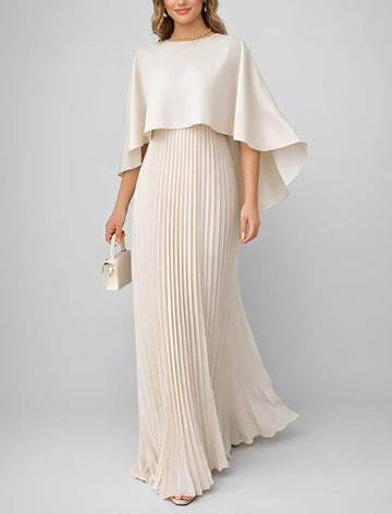 Zuzanna - Graceful Pleated Chiffon Long Dress