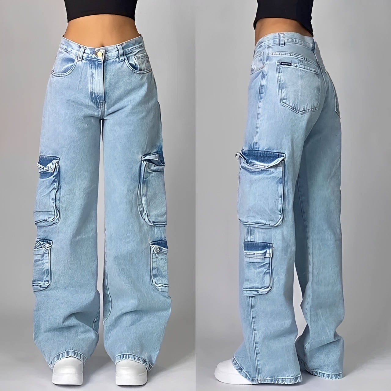 Elsie - Trendy Loose Cargo Jeans