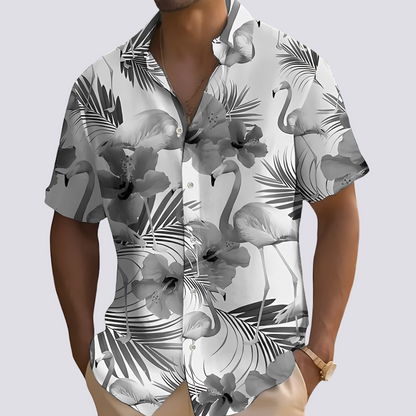 Philip - Trendy men's shirt with a Hawaiian design