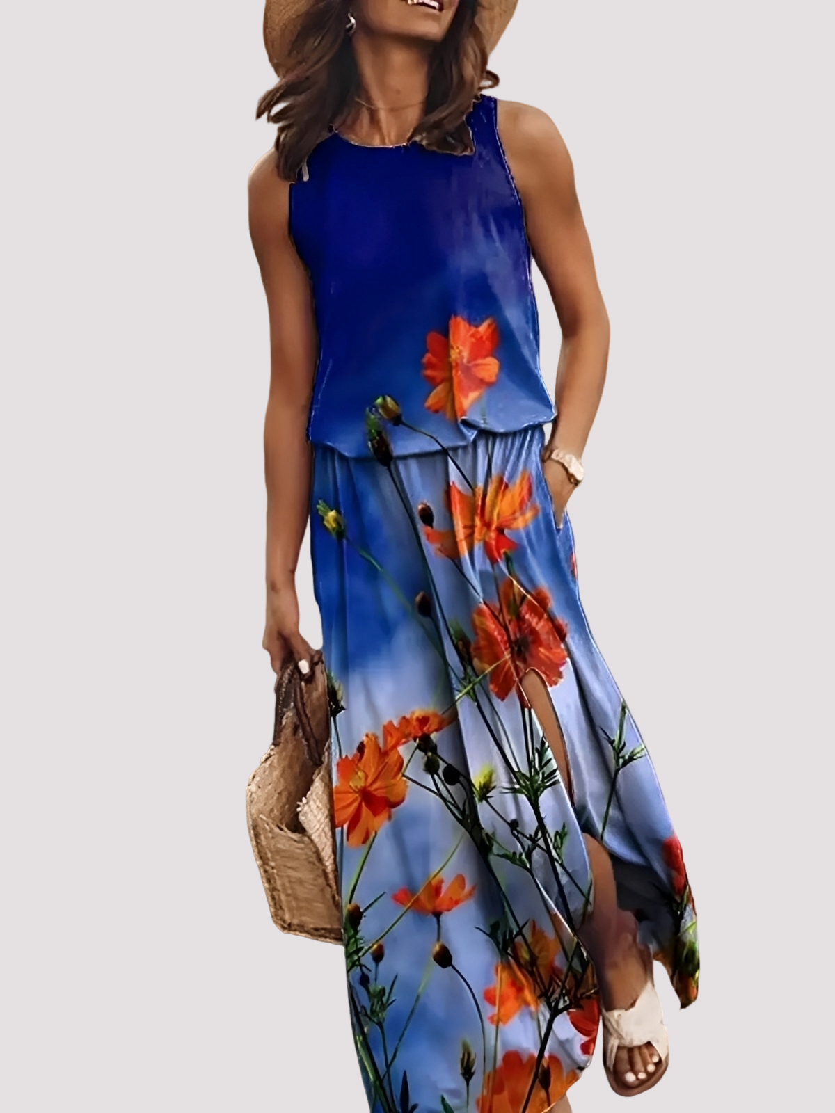 Halle - Chic, sleeveless women’s maxi dress