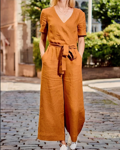 Gabriella - Women's casual belted jumpsuit
