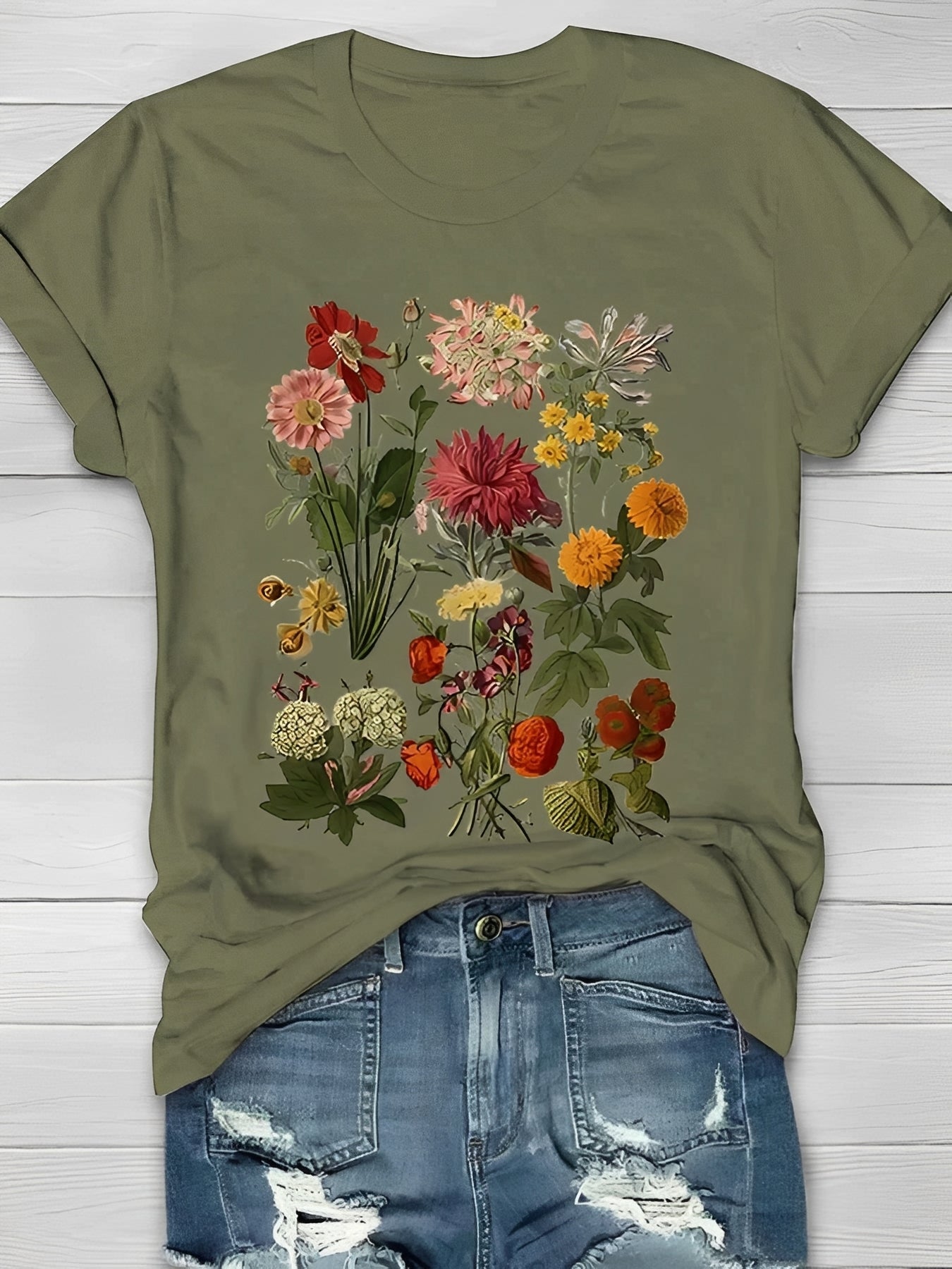 Annalise - Trendy floral pattern t-shirt for women