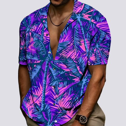Philip - Trendy men's shirt with a Hawaiian design