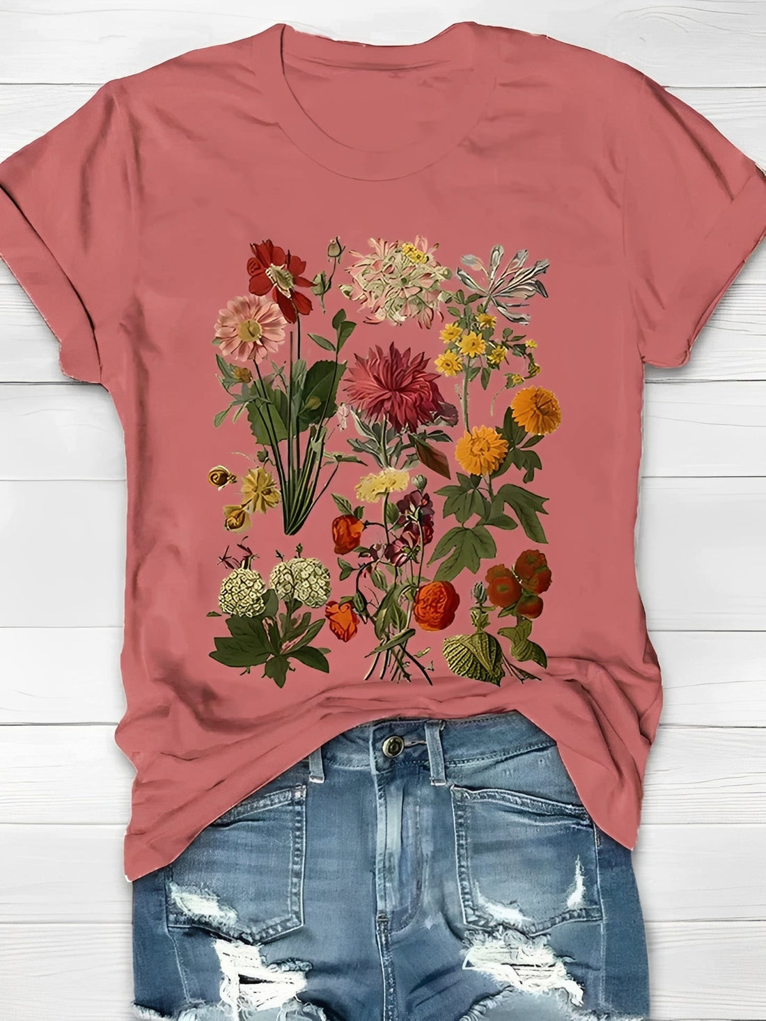 Annalise - Trendy floral pattern t-shirt for women