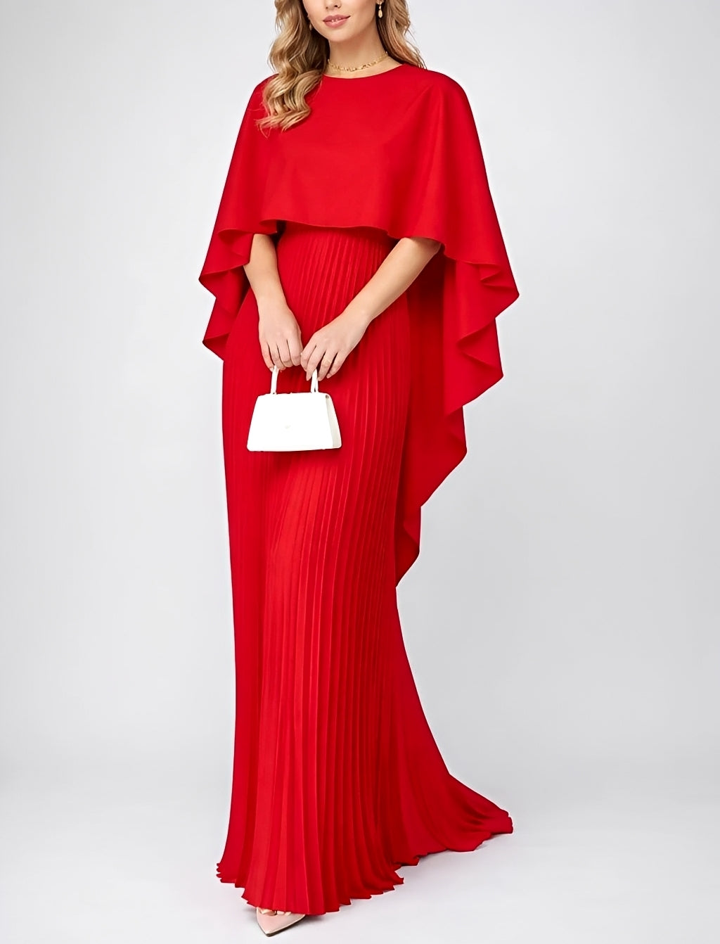 Zuzanna - Graceful Pleated Chiffon Long Dress