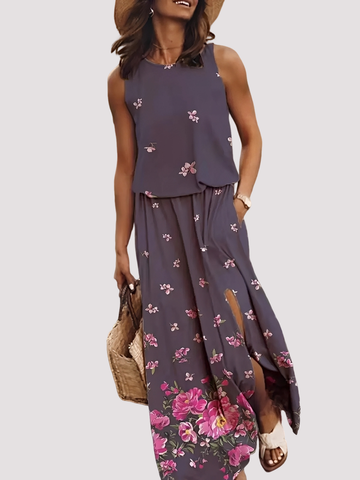 Halle - Chic, sleeveless women’s maxi dress