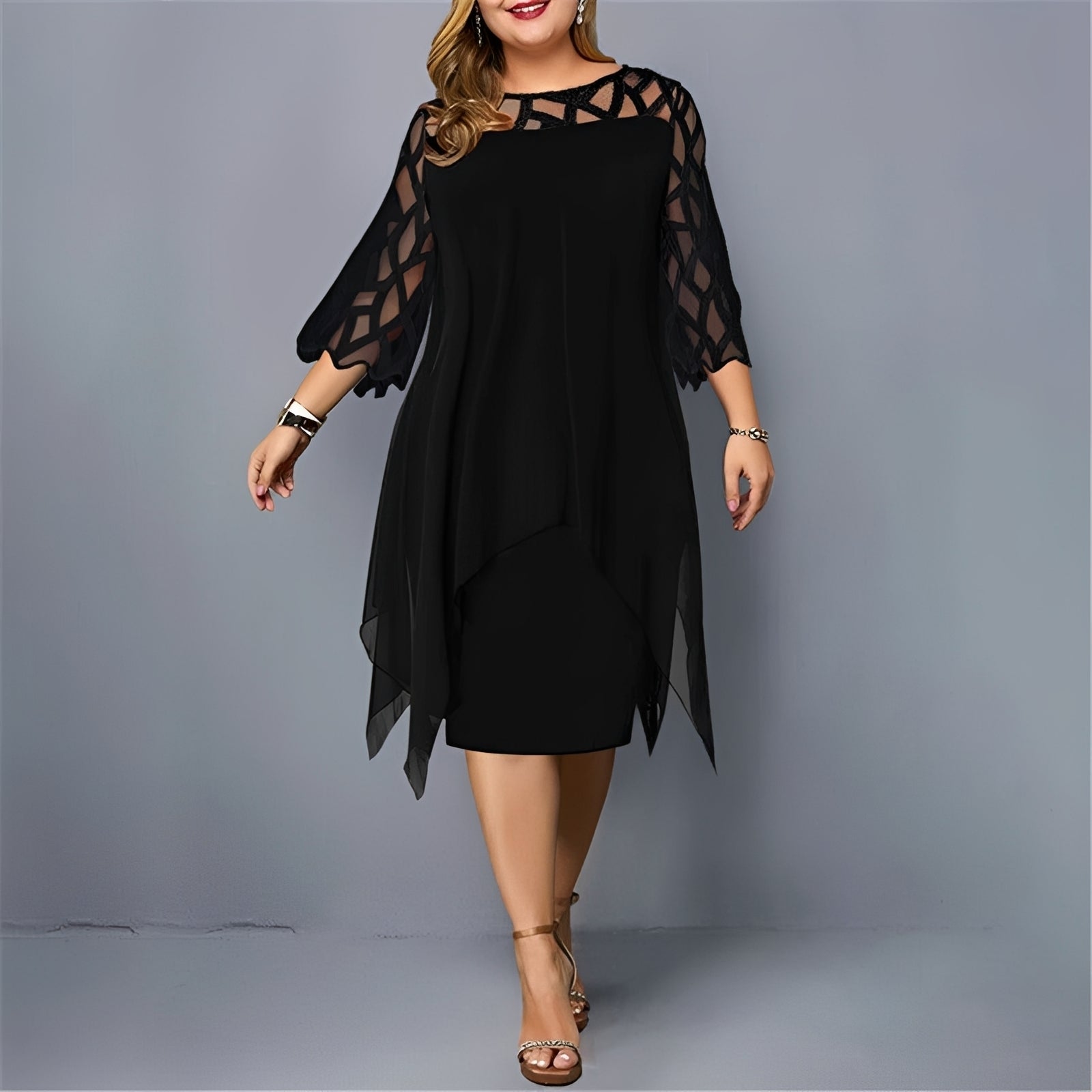 Eleanor - Fashionable Chiffon Midi Dress