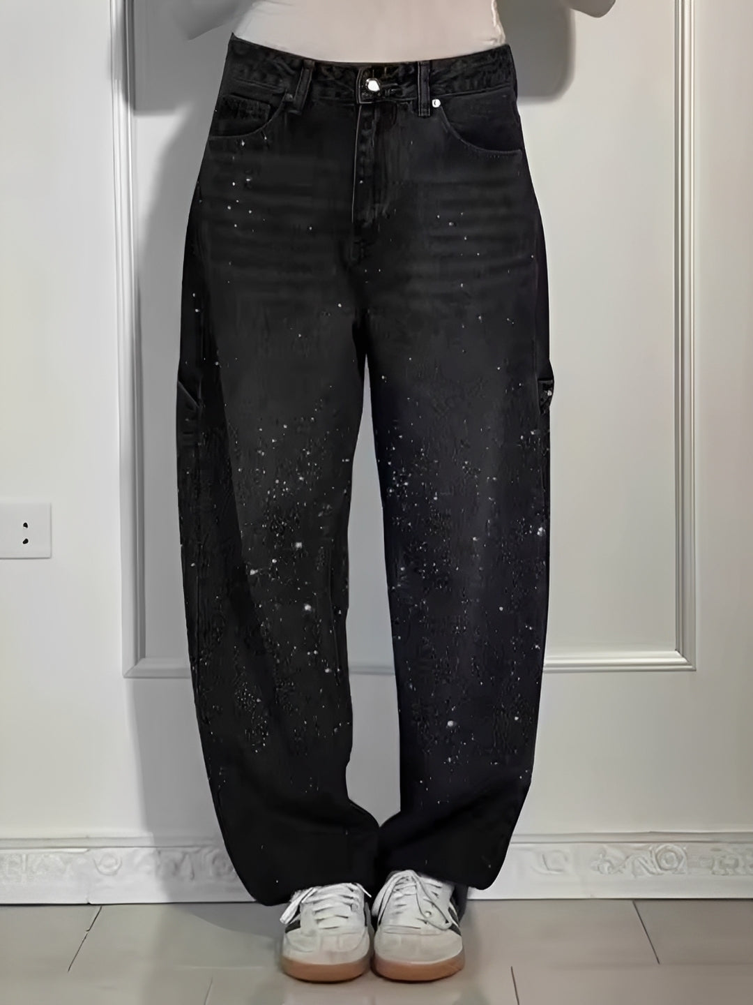 Sami - Fashionable Wide-Leg Jeans with Sparkle