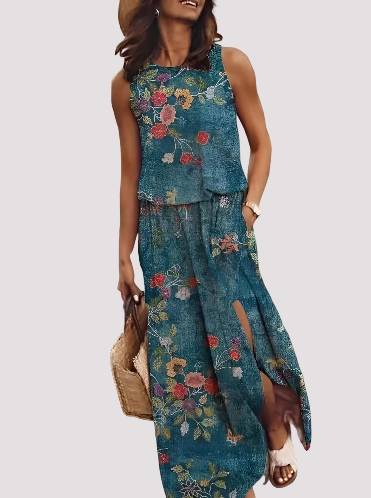 Halle - Chic, sleeveless women’s maxi dress