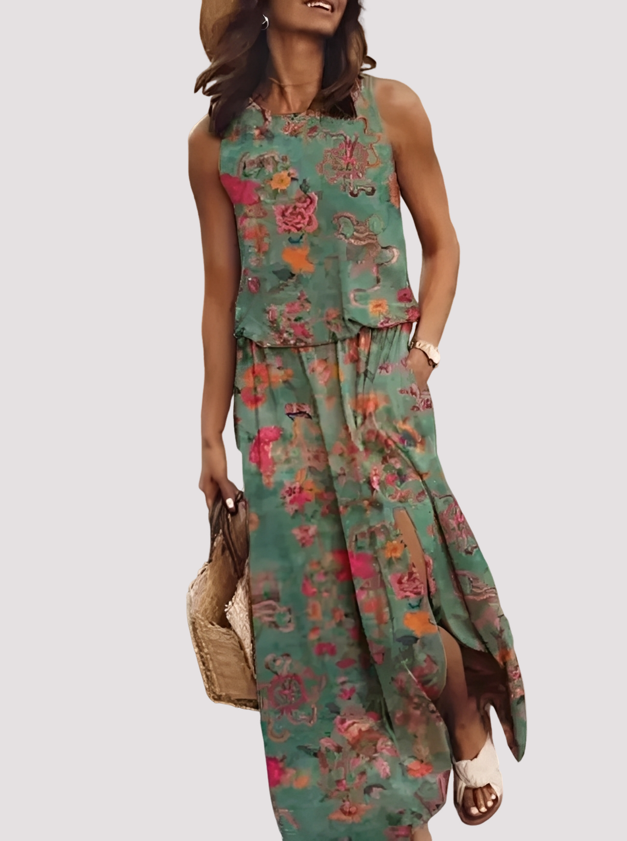 Halle - Chic, sleeveless women’s maxi dress