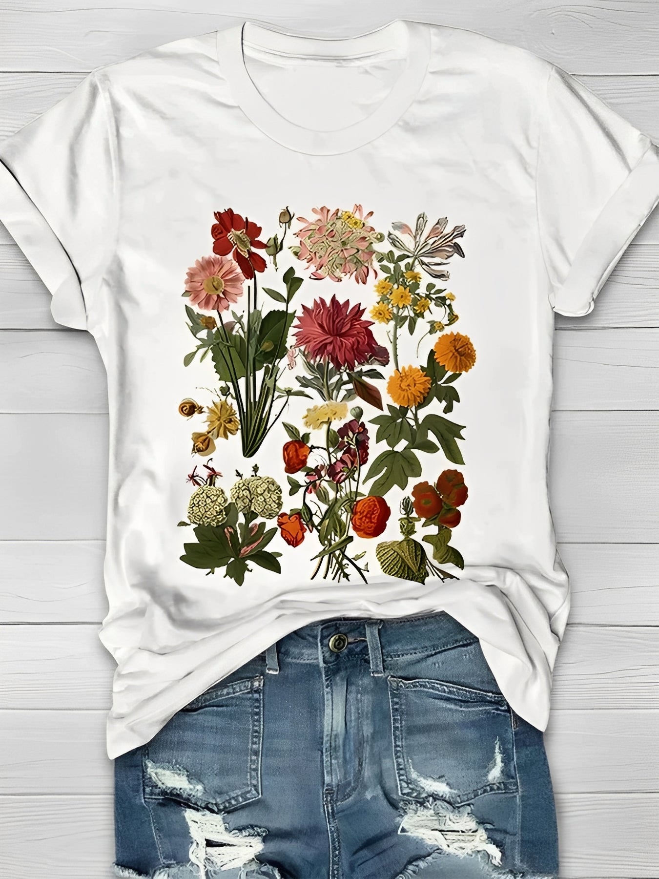 Annalise - Trendy floral pattern t-shirt for women