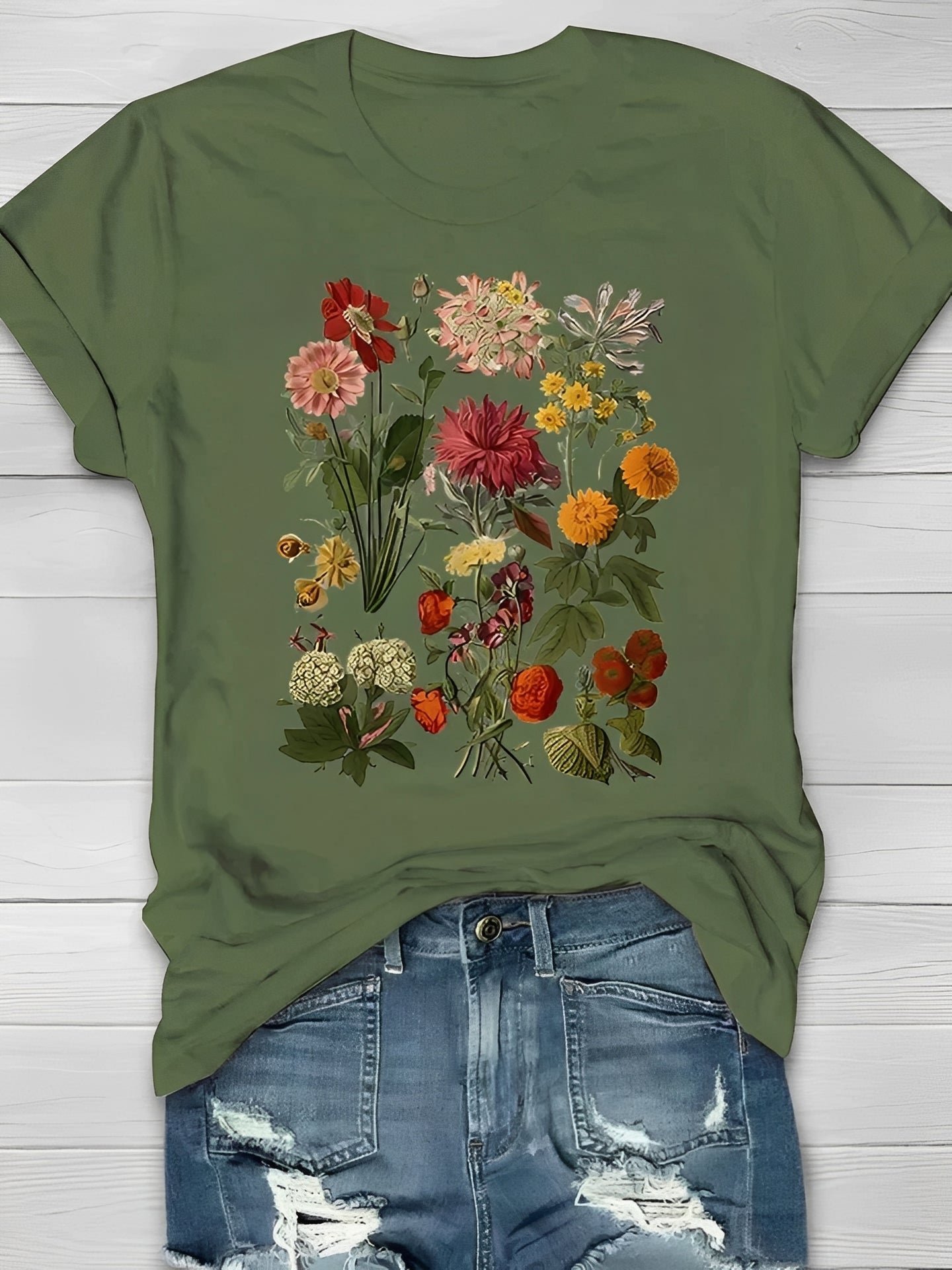Annalise - Trendy floral pattern t-shirt for women