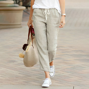 Kaci - Elastic Waist Relaxed Pants