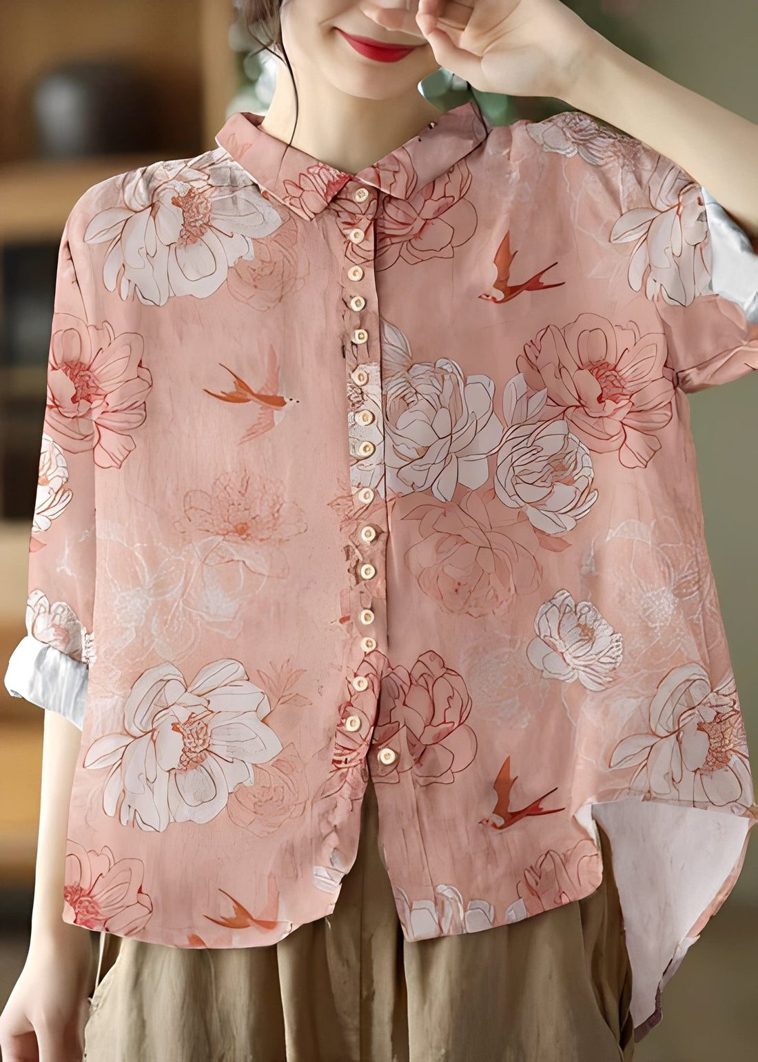 Tianna - Women's classic long-sleeve blouse