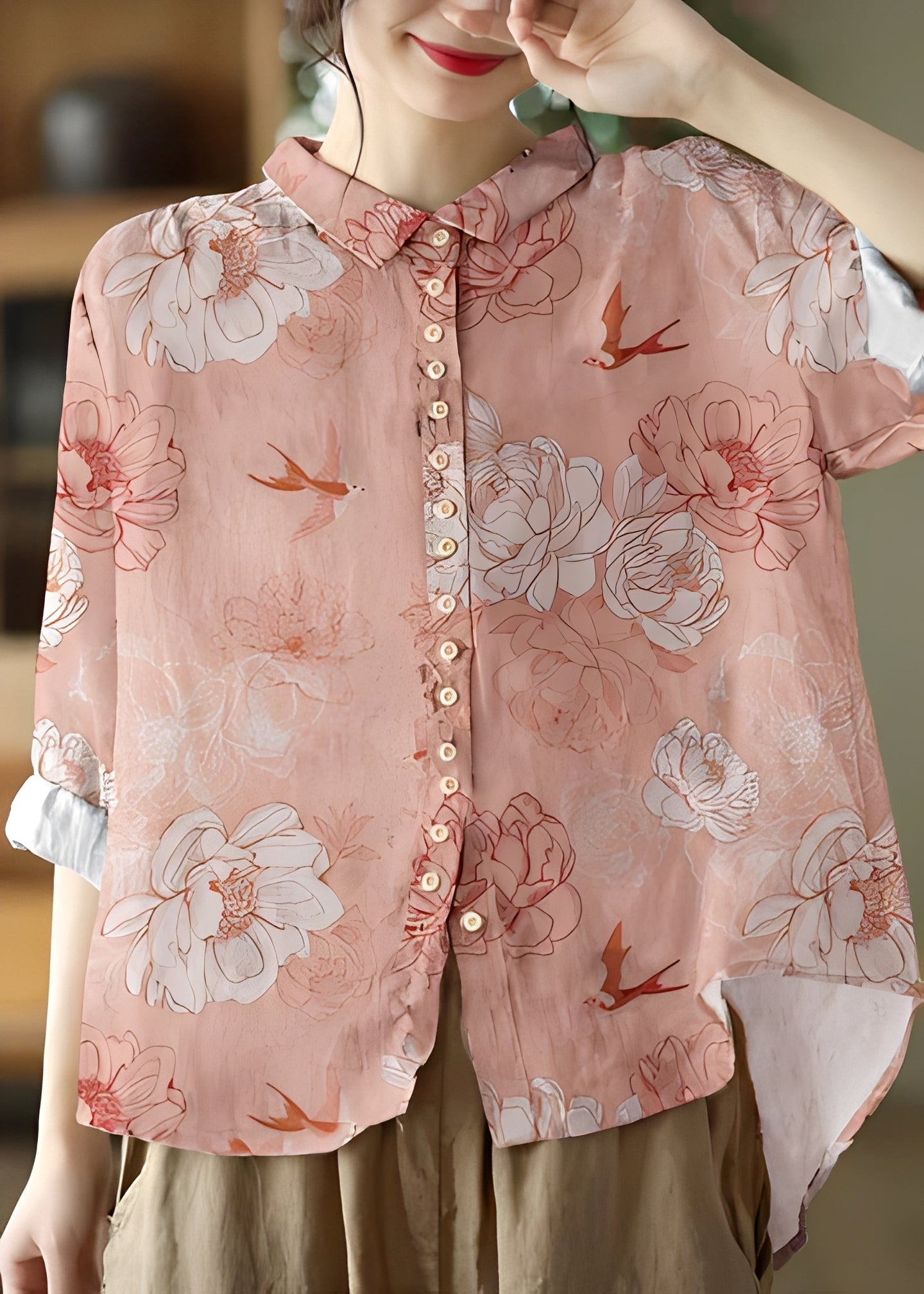 Tianna - Women's classic long-sleeve blouse