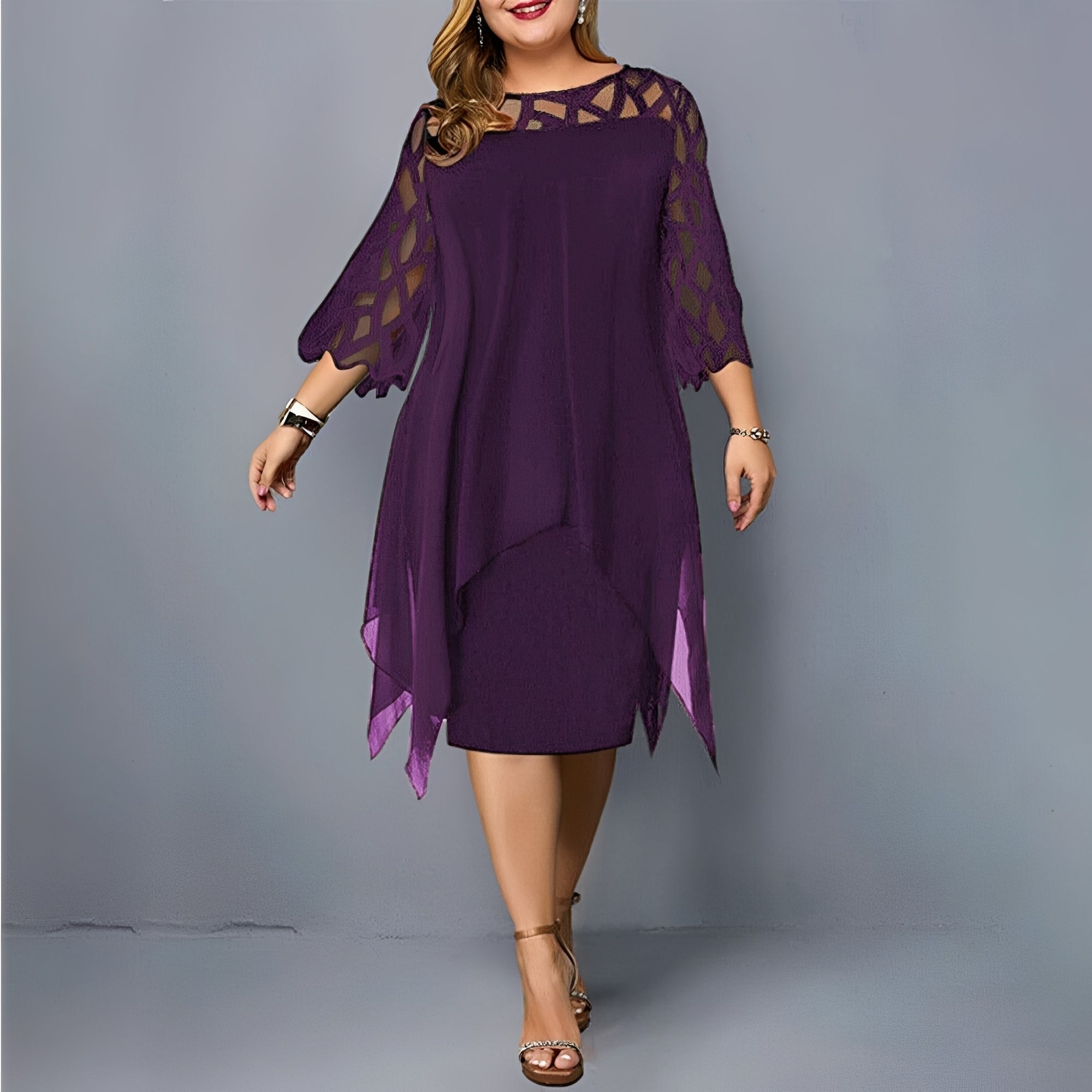 Eleanor - Fashionable Chiffon Midi Dress