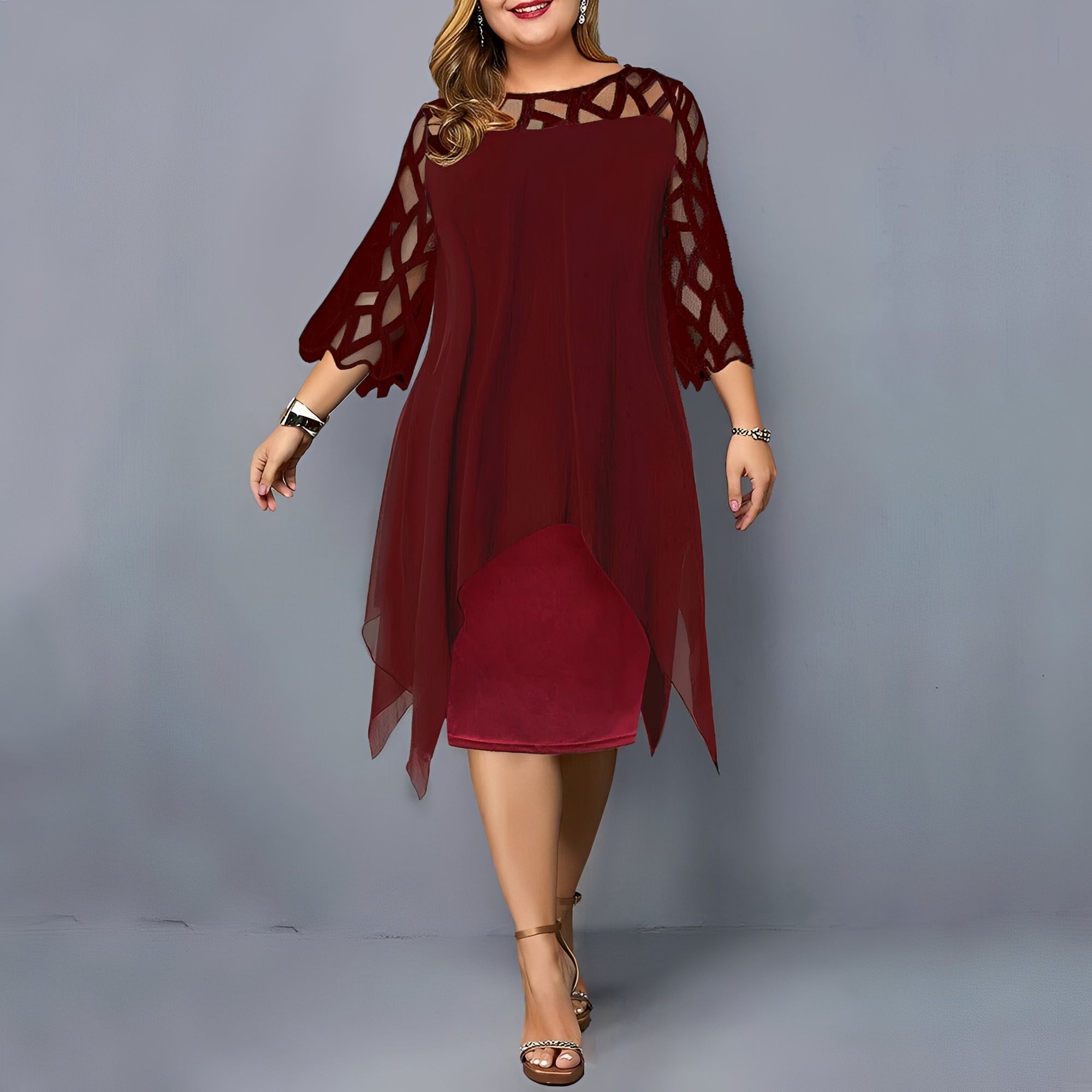 Eleanor - Fashionable Chiffon Midi Dress